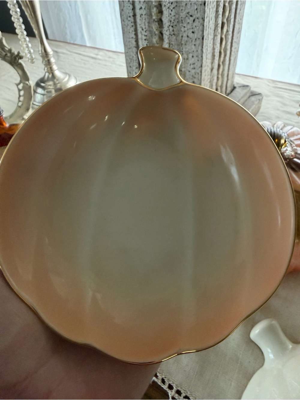Vintage Lenox Gold-Rim Fall Pumpkin Bowls - Picture 2 of 5